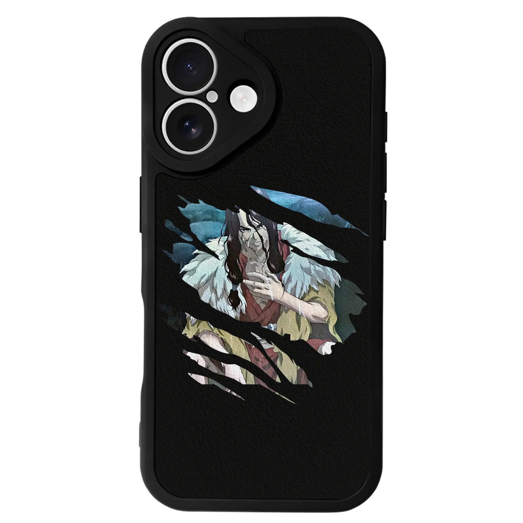 ドクターストーン グッズ,司 - IPhone 16シリーズ対応 ・ シリコンスマホケース ・ レザー調 ・ 高精度フィット ・ 耐衝撃 ・ ワイヤレス充電対応 ・ 精密カット